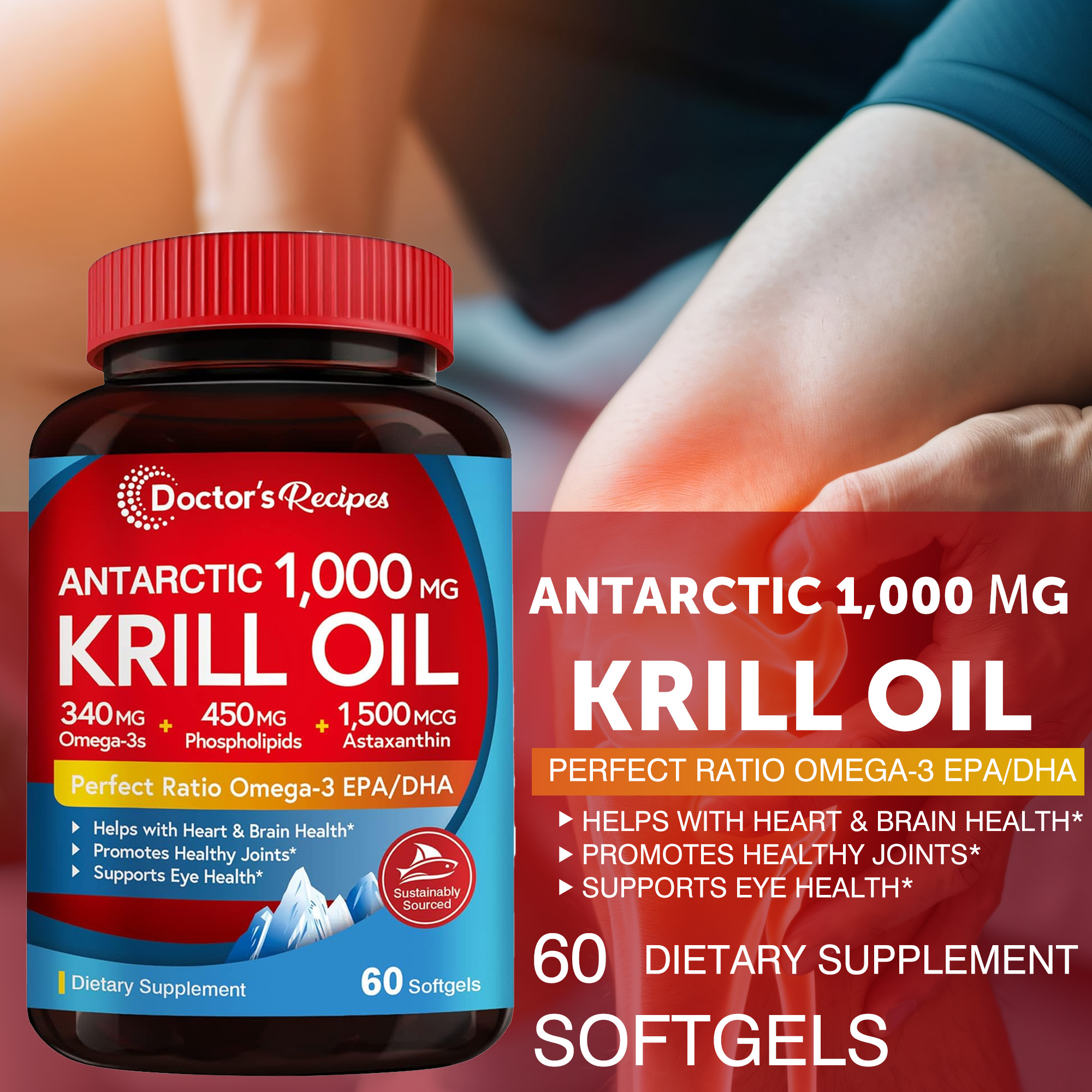 Krill Oil Supplement - Antarctic Krill Oil Supplement - Joint