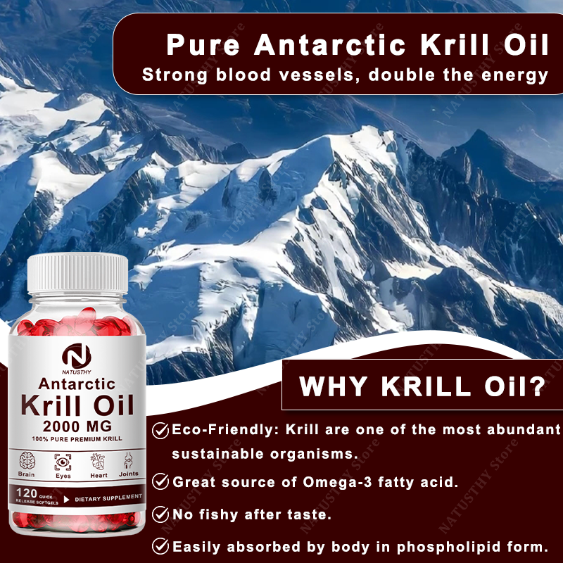 Antarctic Krill Oil 2000mg 120 - Krill Oil Supplement 评论和价格