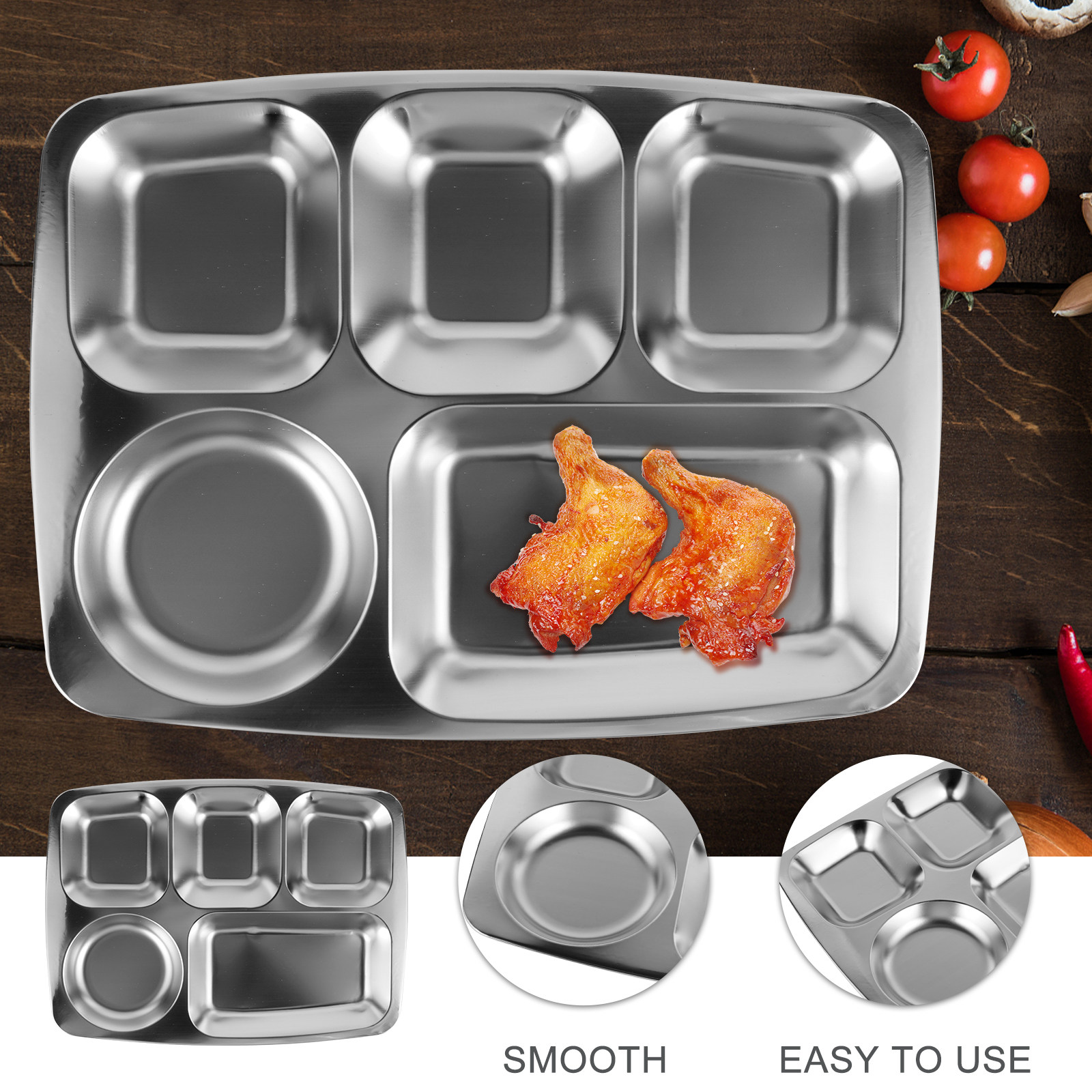 Stainless Steel Divided Food P - Nutrition & Fitness Hub 评论和价格