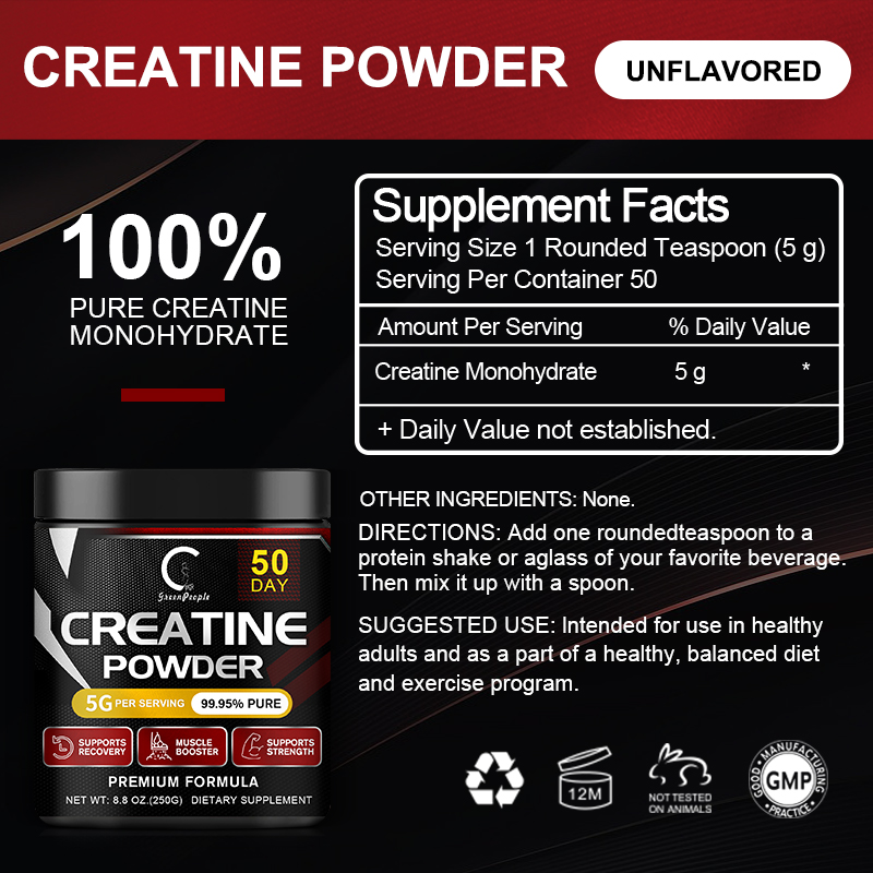 GPGP GreenPeople Creatine Mono - Creatine Monohydrate Powder 评论和价格