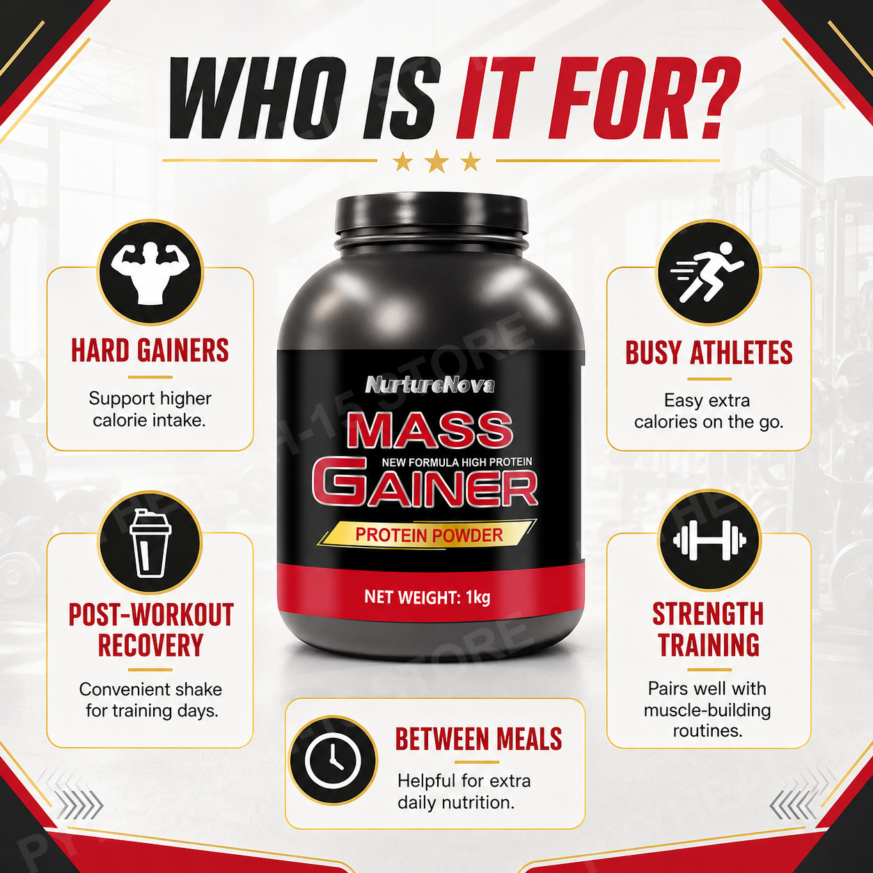 Mass Gainer Protein Powder 1kg - Fitness With Nutrition 评论和价格