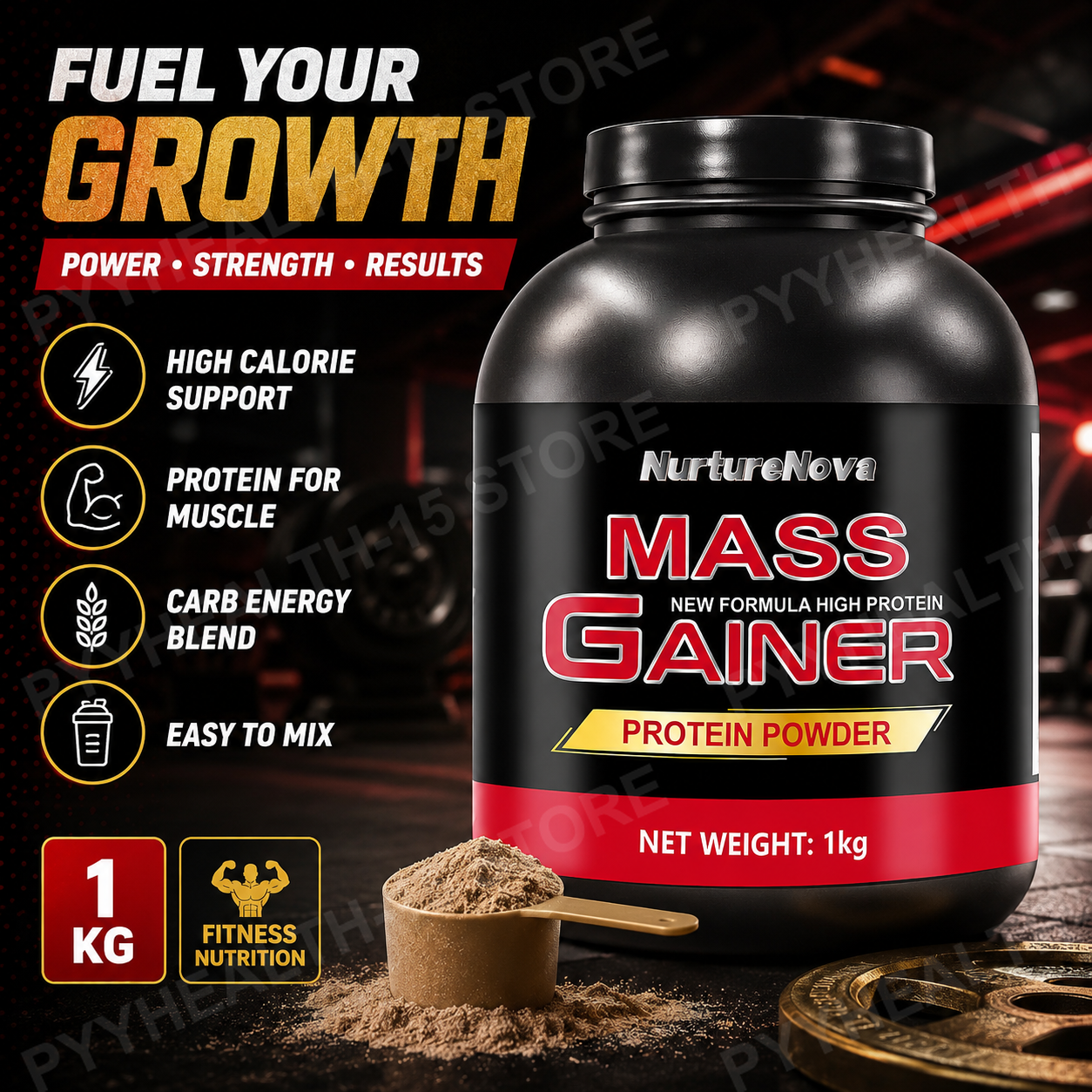 Mass Gainer Protein Powder 1kg - Fitness With Nutrition 评论和价格